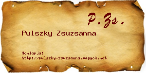 Pulszky Zsuzsanna névjegykártya